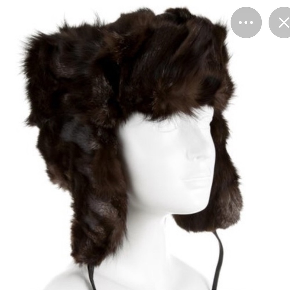 TORY BURCH SILVER FOX FUR HAT nwt